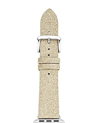 Shop Kate Spade New York Glitter Leather Band For Apple Watch, 38mm & 40mm In Gold