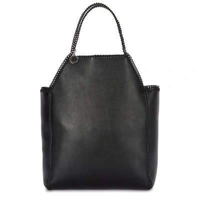 Shop Stella Mccartney Falabella Mini Faux-leather Tote In Black