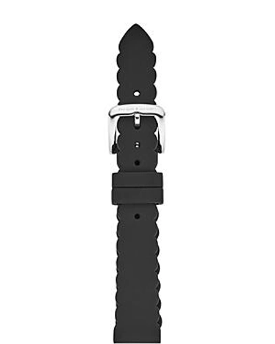 Shop Kate Spade New York Black Scalloped Edge Rubber Smartwatch Strap, 16mm