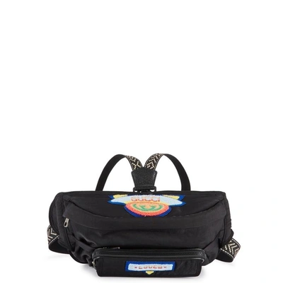 Shop Gucci Black Logo Patch Nylon Belt Bag