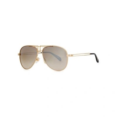 Shop Givenchy Gv 7110 Gold-tone Aviator-style Sunglasses