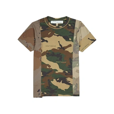Shop Off-white Camouflage-print Cotton T-shirt In Multicoloured