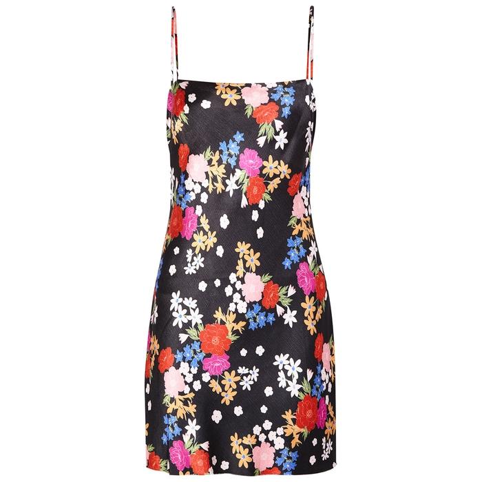bec and bridge black floral dress