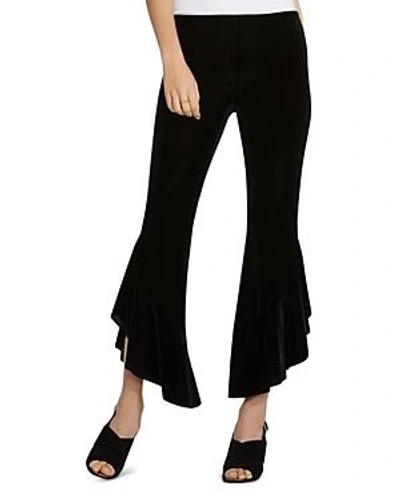 Shop Bailey44 Saint Petersburg Velvet Cropped Flared Pants In Black