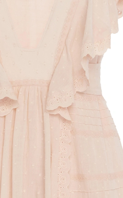 Shop Temperley London Beaux Ruffled Cotton Dress In Pink