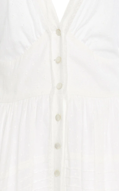 Shop Temperley London Beaux Buttoned Cotton Dress In White