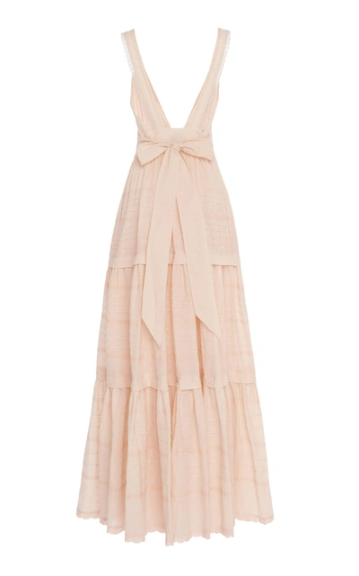 Shop Temperley London Beaux Buttoned Cotton Dress In Pink