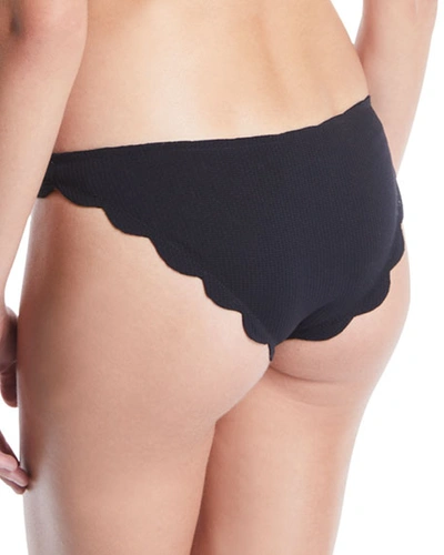 Shop Marysia Broadway Scalloped Swim Bikini Bottom In Black