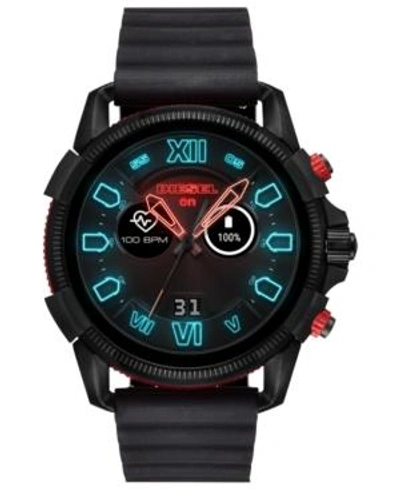 Shop Diesel Men's Full Guard 2.5 Black Silicone Strap Touchscreen Smart Watch 48mm, Powered By Wear Os By Google