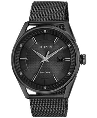 Shop Citizen Men's Drive From  Eco-drive Black Mesh Stainless Steel Bracelet Watch 42mm