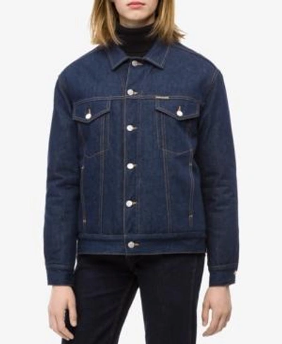 Shop Calvin Klein Jeans Est.1978 Cotton Denim Jacket In Aleco Rinse