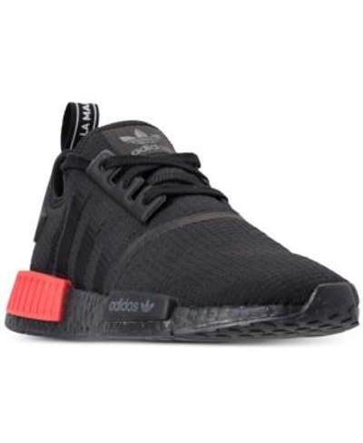 Shop Adidas Originals Adidas Men's Nmd R1 Casual Sneakers From Finish Line In Core Black / Core Black /