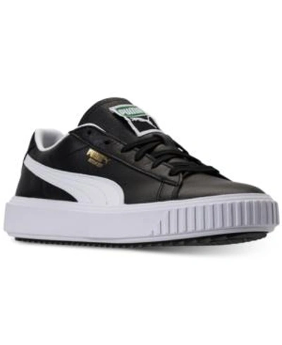 Shop Puma Men's Breaker Leather Casual Sneakers From Finish Line In  Black- White