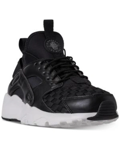 Shop Nike Men's Air Huarache Run Ultra Se Casual Sneakers From Finish Line In Black/dk Grey-sail-black