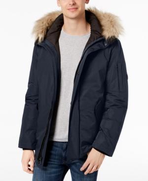 calvin klein faux fur trim parka