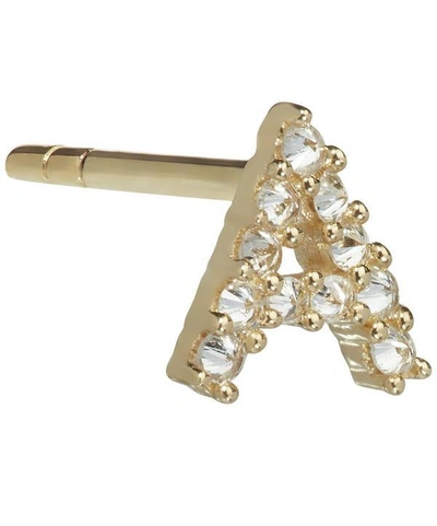 Shop Annoushka Gold A Diamond Initial Single Stud Earring