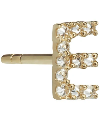 Shop Annoushka Gold E Diamond Initial Single Stud Earring