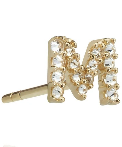 Shop Annoushka Gold M Diamond Initial Single Stud Earring