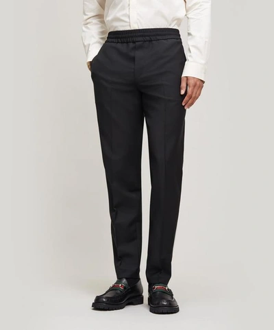 Shop Acne Studios Ryder Mohair And Wool-blend Trousers In Black