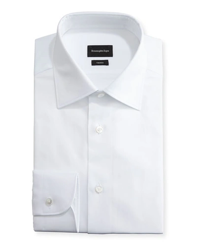 Shop Ermenegildo Zegna Men's Trofeo Solid Regular-fit Dress Shirt In White