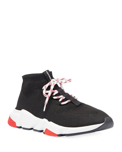 Shop Balenciaga Men's Speed Lace-up Mesh Sneakers In Noir