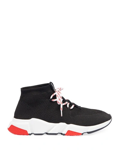 Shop Balenciaga Men's Speed Lace-up Mesh Sneakers In Noir