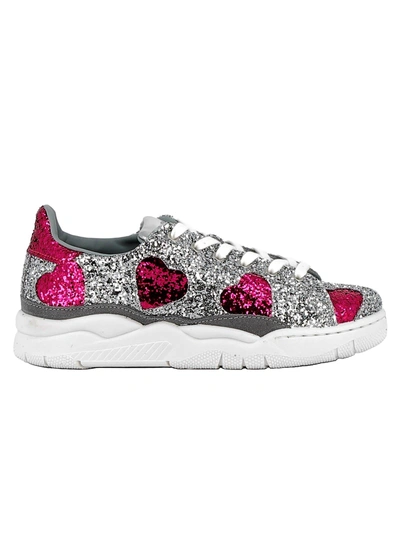 Shop Chiara Ferragni Silver Glitter Sneakers