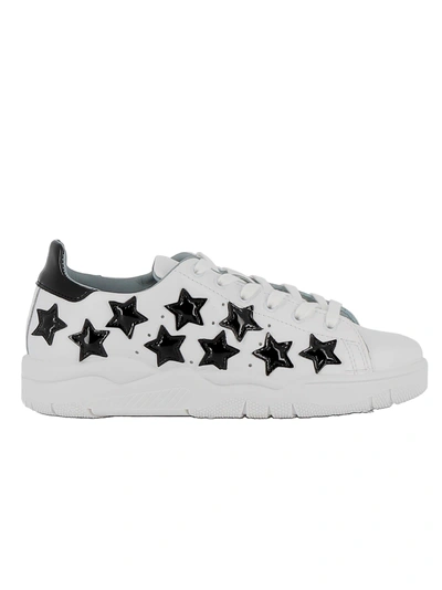 Shop Chiara Ferragni White Leather Sneakers