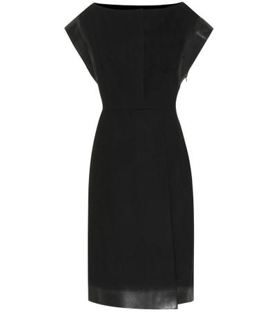 Shop Prada Wool-blend Dress In Black