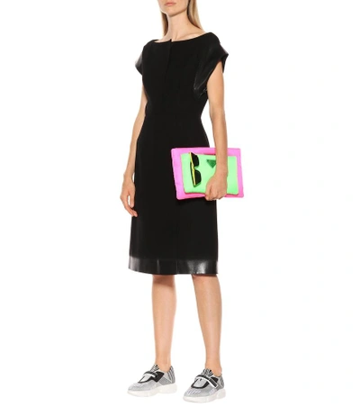Shop Prada Wool-blend Dress In Black