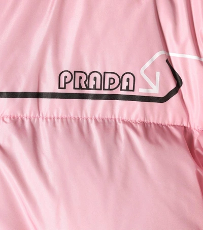Shop Prada Quilted Nylon Down Coat In Pink