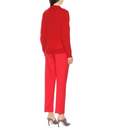 Shop Khaite Rosanna Stretch Cashmere Cardigan In Red