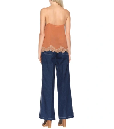 Shop Chloé Lace-trimmed Camisole In Orange