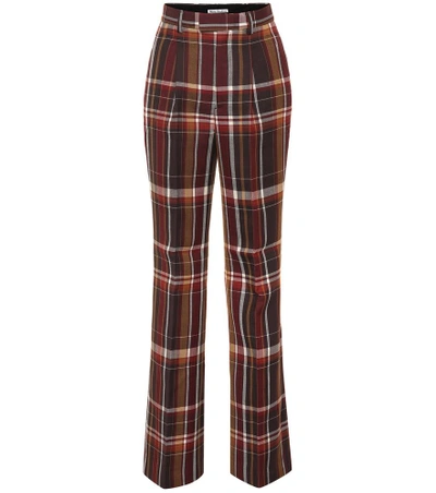 Shop Acne Studios High-rise Wool Flared Pants In Brown