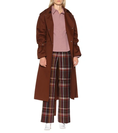 Shop Acne Studios High-rise Wool Flared Pants In Brown