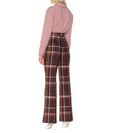 Shop Acne Studios High-rise Wool Flared Pants In Brown