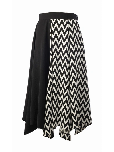 Shop Loewe High Waisted Midi Skirt In Black White