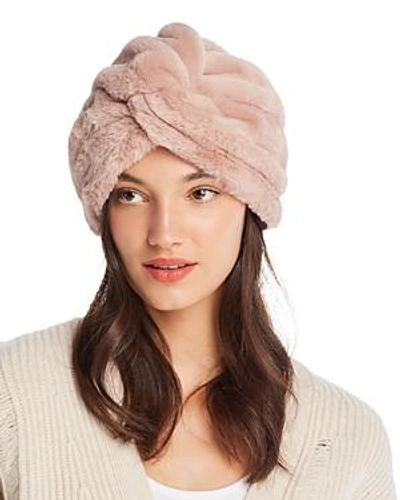 Shop Marzi Faux Fur Turban In Pink