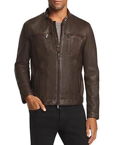 Shop John Varvatos Moto Leather Jacket - 100% Exclusive In Chocolate