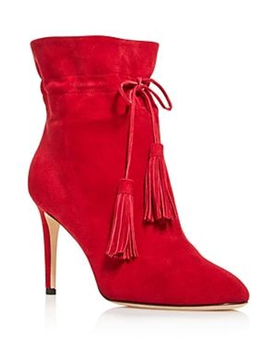 Shop Kate Spade New York Women's Dillane Pointed Toe Suede High-heel Booties In Ruby