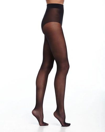 Shop Wolford Pure 10 Semisheer Tights In Black