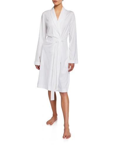 Shop Hanro Cotton Jersey Short Robe In White