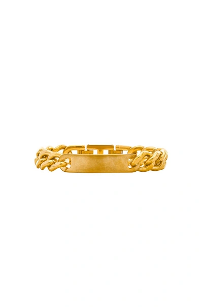 Shop Natalie B Jewelry Mercury Id Bracelet In Metallic Gold.