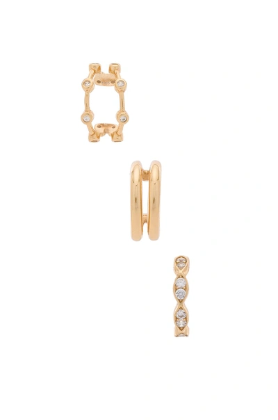 Shop Natalie B Jewelry Kiana Ear Cuff Set In Metallic Gold