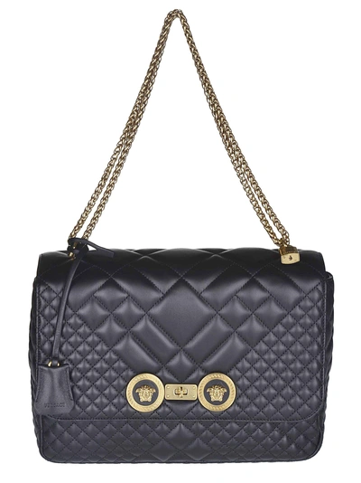 Shop Versace Icon Shoulder Bag In Nero