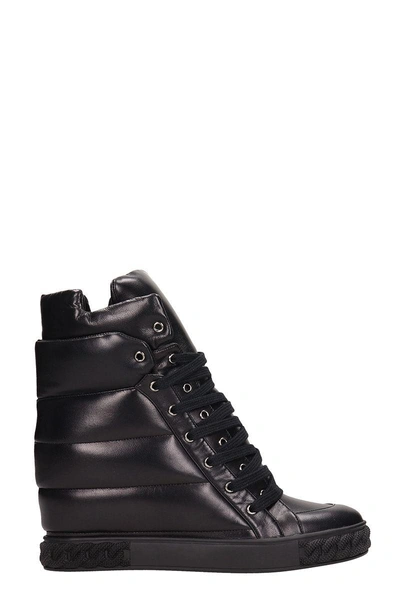 Shop Casadei Sneakers In Black Quilted Leather