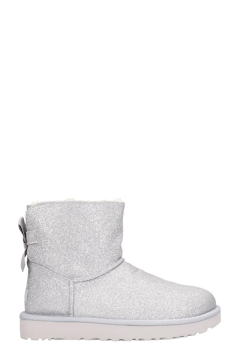 silver uggs with bows