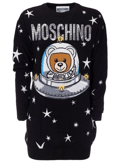 Shop Moschino Toy Bear Knit Dress