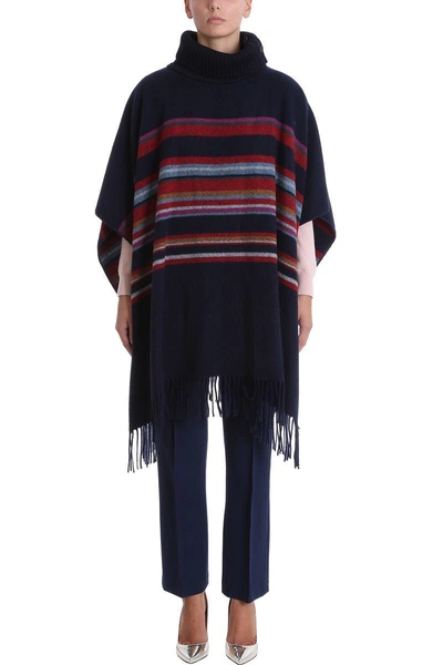 Shop Tory Burch Ainsley Convertible Poncho In Blue