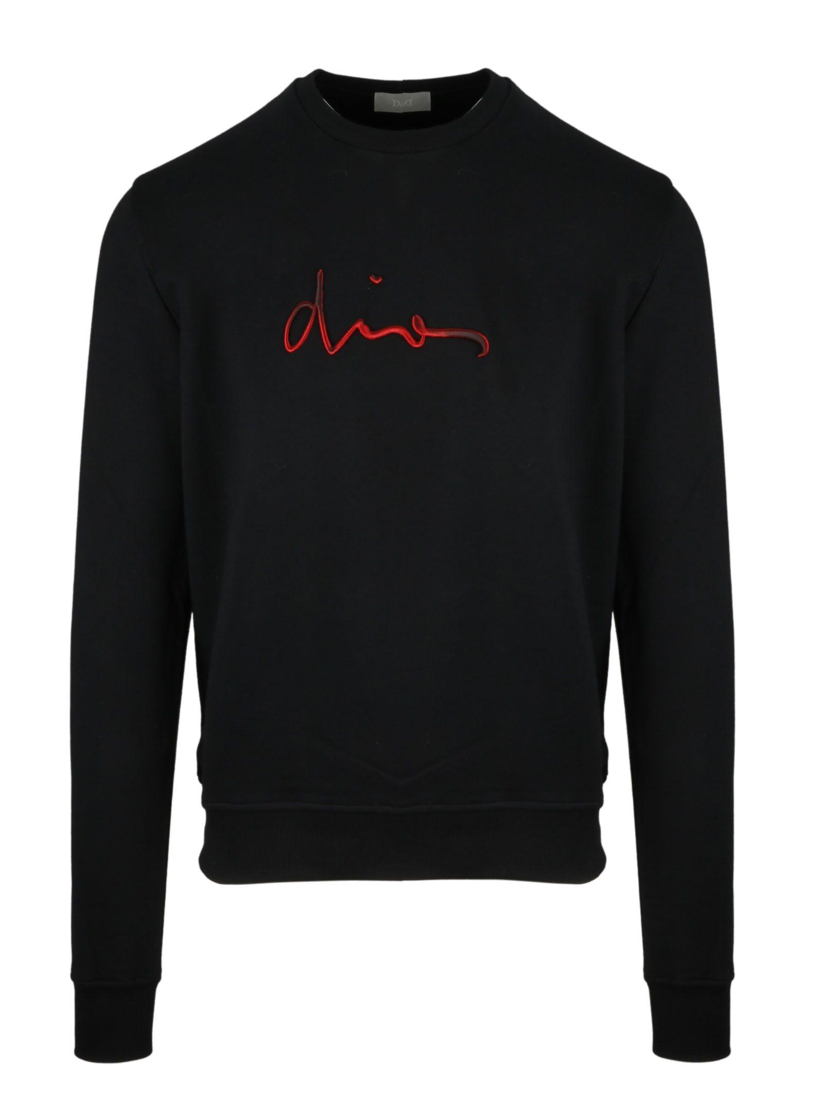 Dior Logo Sweatshirt In Black ModeSens